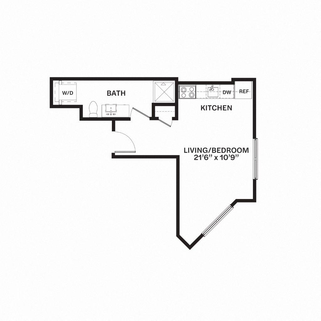 A3 Floor Plan at Corner 63 Apartments in Seattle, Washington